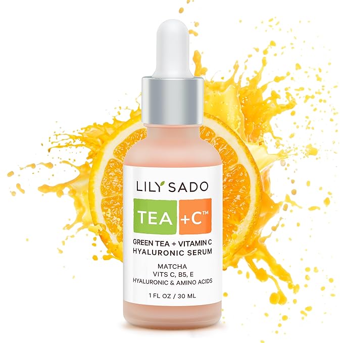 LILY SADO TEA+C Green Tea + Vitamin C Super Serum - Natural Vegan Serum - Best Antioxidant, Anti-Wrinkle Moisturizing Formula - Softens, Hydrates, Firms & Tones for Luscious, Radiant Skin