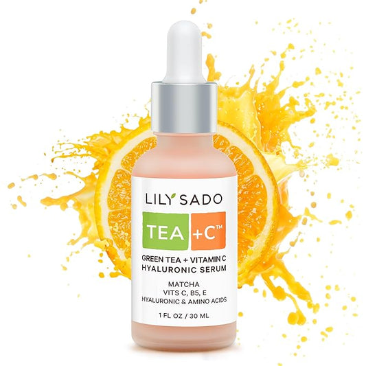 LILY SADO TEA+C Green Tea + Vitamin C Super Serum - Natural Vegan Serum - Best Antioxidant, Anti-Wrinkle Moisturizing Formula - Softens, Hydrates, Firms & Tones for Luscious, Radiant Skin