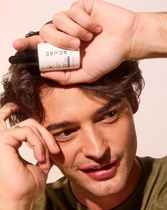 Acure Sun Serum Drops SPF 30 - Hydrating Sunscreen Serum with Broad-Spectrum Protection, Skincare for Beauty Glow, Light & Sheer UV Shield, Use with Makeup, Travel Size - 1 fl oz (2 Pack)