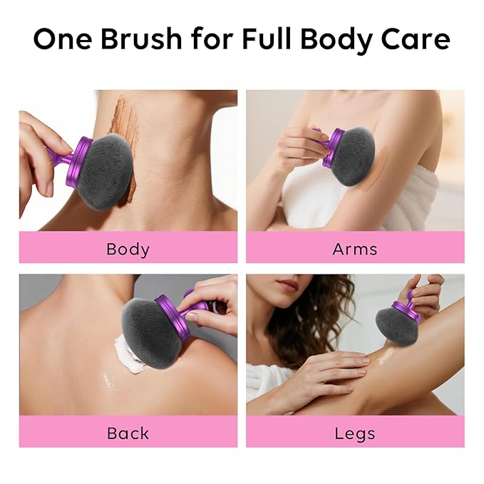 3.6 Inch Extra Large Kabuki Brush, Big Body Makeup Brush, Tanning Brush for Streak, Free Application, Dry & Wet Use, Durable Design - Perfect for Sunless Tanning, Body Lotion, Moisturizer