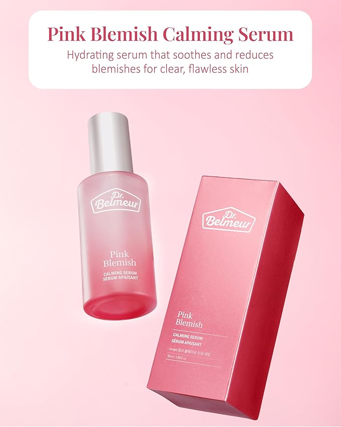 Pink Blemish Calming Serum (1.7fl oz) - Hydrating, Soothing Korean Skin Care for Sensitive Skin. Vegan Hyaluronic Acid, Niacinamide.