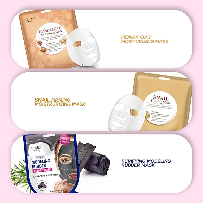 Epielle Best of K-Beauty Kit, 6 Home Spa Essentials, Exfoliating, Purifying, Moisturizing & Hydrating for Radiant Skin, At-Home Spa Kit, Self Care Gifts for Women, Korean Skin Care Set