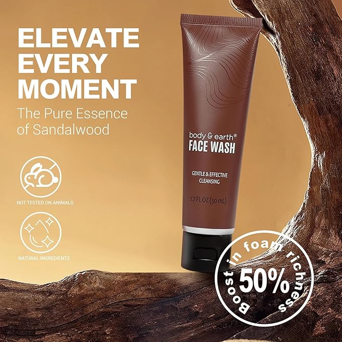 Body & Earth 8Pcs Gift Baskets For Mens Gifts Set With Sandalwood Scent Bath and Body Works Gifts For Men Birthday Christmas Gifts Anniversary Gifts For Men