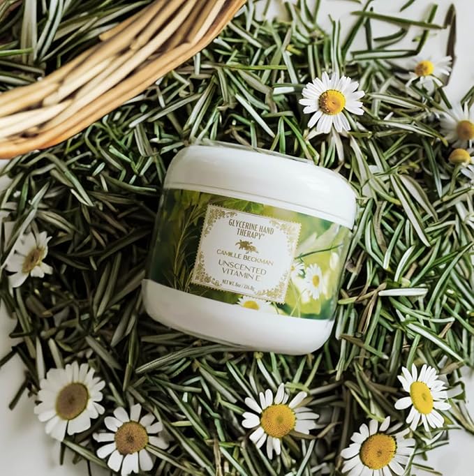 Camille Beckman Glycerine Hand Therapy Cream, Vitamin E Unscented, 8 Ounce