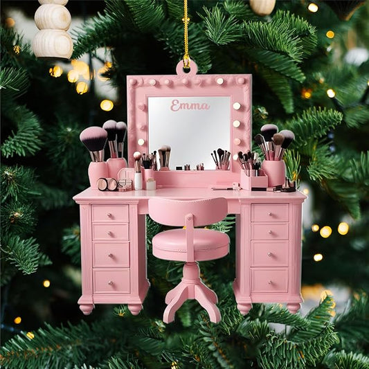 Personalized Makeup Tools Christmas Ornament 2024, Makeup Box Christmas Ornament Gift for Makeup Artist, Christmas Tree Decor for Makeup Shop, Gift for New Makeup Coworkers (MKH10)