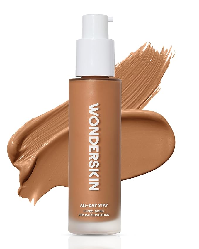 Wonderskin Hyper-Bond Serum Foundation – Waterproof, Transfer-Proof, 24HR Longwear Face Makeup with Niacinamide & Hyaluronic Acid – Lightweight, Natural Finish, Vegan & Cruelty-Free (Energy)