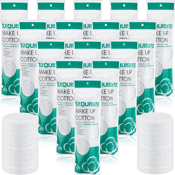 Maxcheck 1500 Pcs Cotton Rounds Bulk Exfoliating Rounds for Face Makeup Remover Cotton Facial Pads for Face Makeup Removal Toner Pads