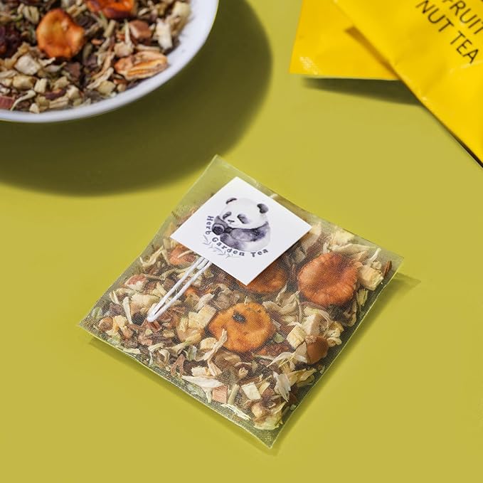 Monk Fruit Malva Nut Herbal Tea Gift Set – Caffeine-Free Throat Soothing Tea for Wellness and Immunity | 20 Bags + 100g Rock Sugar | Natural Ingredients | Holiday Gift Box for Women, Parents, Teachers