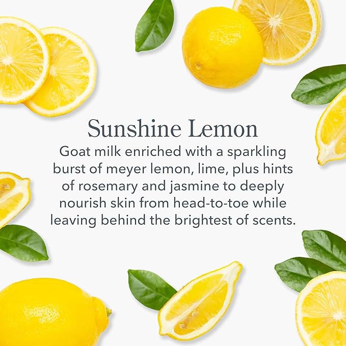 Beekman 1802 Sunshine Lemon Hand Cream - Scented - 3.4 fl oz - Nourishes, Hydrates & Repairs - With Goat Milk, Shea Butter & Glycerin - Non-Greasy - No Irritation - Good for Sensitive Skin