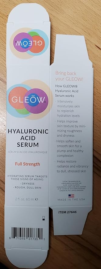GLEOW New 2024 Pure Hyaluronic Acid Serum for Face - Hydrating Serum for Women - Hyaluronic Acid Pure Face Serum for Women - Face Serum for Dry Skin with Dark Spots 2oz