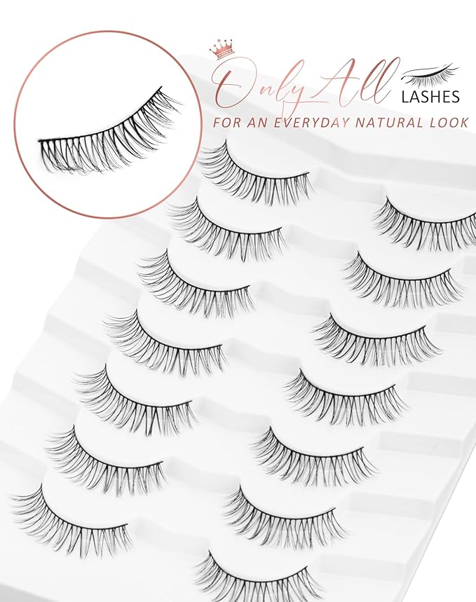 Onlyall Wispy Lashes Natural Flared False Eyelashes Fake Lashes DK42