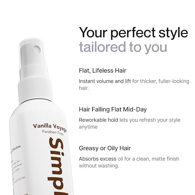 Simpletics Himalayan Sea Salt Hair Spray (Pineapple Scent) – Natural 5-Ingredient Formula for Beach Waves & Volume – Light Hold, Non-Greasy, Paraben & Sulfate Free – Unisex 8 fl oz