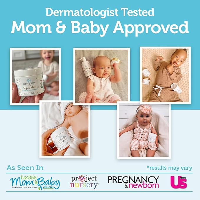 Era Organics Healing Ointment for Babies - USDA Certified Organic Natural Moisturizer Gentle on Sensitive Skin Prone To Baby Eczema, Cradle Cap (Infant Seborrheic Dermatitis), Rashes, Hives 4oz