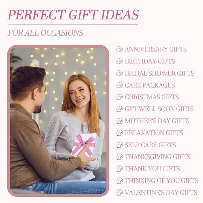 Spa Gifts for Women Bath and Body Gift Basket Mothers Day Gifts Rose Home Spa Set Self Care Gifts for Mom Sister Her Wife Birthday Gifts for Women Spa Kit Care Package Thank You Gifts