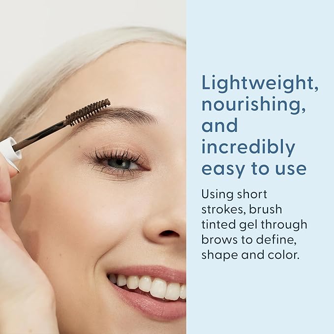 Full Brows Tinted Eyebrow Gel – Tinted Brow Gel for Fuller Eyebrows - Gentle & Safe for Sensitive Skin & Dry Eyes - Ophthalmologist Developed - Vegan, Cruelty-Free, Clean Ingredients (Dark Brown)