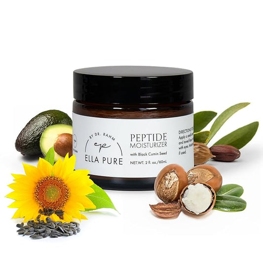 Peptide Face Moisturizer with Collagen Peptides & Natural Oils - Hydrating Cream with Vitamin B5, Aloe Vera & Organic Botanicals for Daily Skin Care - Nourishing Formula for All Skin Types