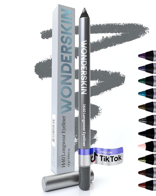 Wonderskin Eyeliner Pencil, 1440 Longwear Blue Glitter Eyeliner Pencil - Waterproof, Sharpenable & Smudge Proof