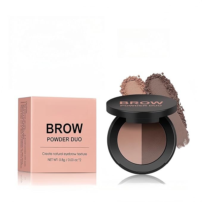 MAEPEOR Brow Powder Duo 6 Colors Natural Smooth Eyebrow Powder Professional Brow Contour Palette for Filler Defined & Sculpt (02 Chocolate)