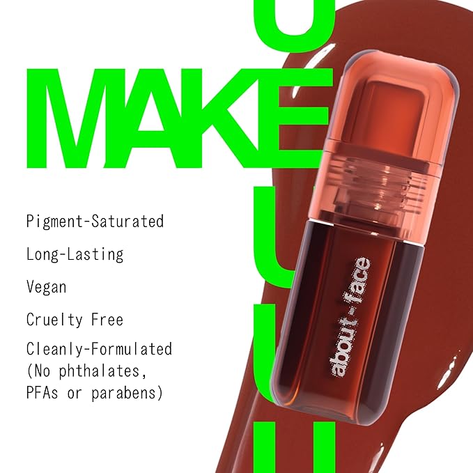 about-face Blush Rush Liquid Blush – Hydrating, Buildable Formula with Jojoba Oil, Hyaluronic Acid, and Squalane – Long-Lasting Dewy Finish – Vegan & Cruelty-Free (Grand Prix – Rich Brown)