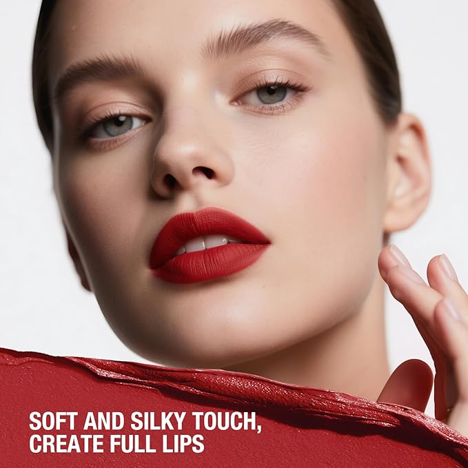 Jolilab 6Pcs Lip Set: 3 Colors Lip Liner+3 Colors Lipstick, Matte/Creamy,Smooth Creamy Texture,Long-Lasting,Bold/Nude Shades for Daily/Party, Vegan, Gift for Makeup Lovers.(#03+05+10)