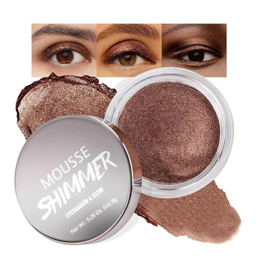 Dark Brown Mousse Shimmer Monochrome Eyeshadow, Neutral Matte Cream Monochrome Eye Shadow Pallette, Long-Lasting Waterproof Blendable sombras para ojos, Mini Eyeshadow(07#, Pack of 1)