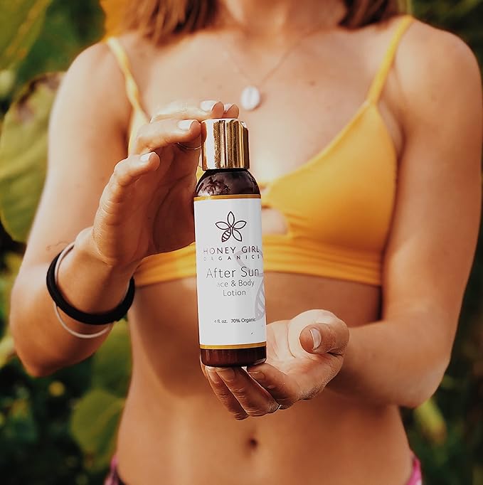 Honey Girl Organics After Sun Rejuvenating Face and Body Lotion, 4.0 Fluid Ounce