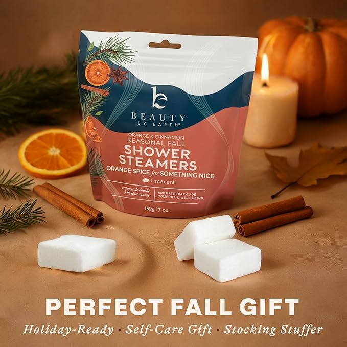 Shower Steamers Aromatherapy - USA Made with Natural Ingredients, Fall Relaxation Gifts for Women & Men, Self Care Spa Day Essentials, Large Shower Tablets with Orange & Fir Essential Oil