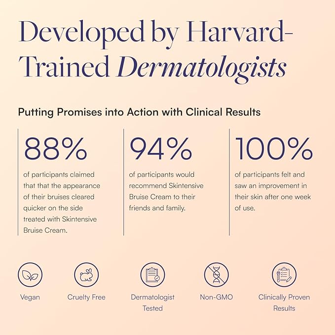 SKINTENSIVE Arnica Bruise Cream for Thin Skin - Moisturizing, Vitamin K C and E, Skin Renewal, 4 Oz