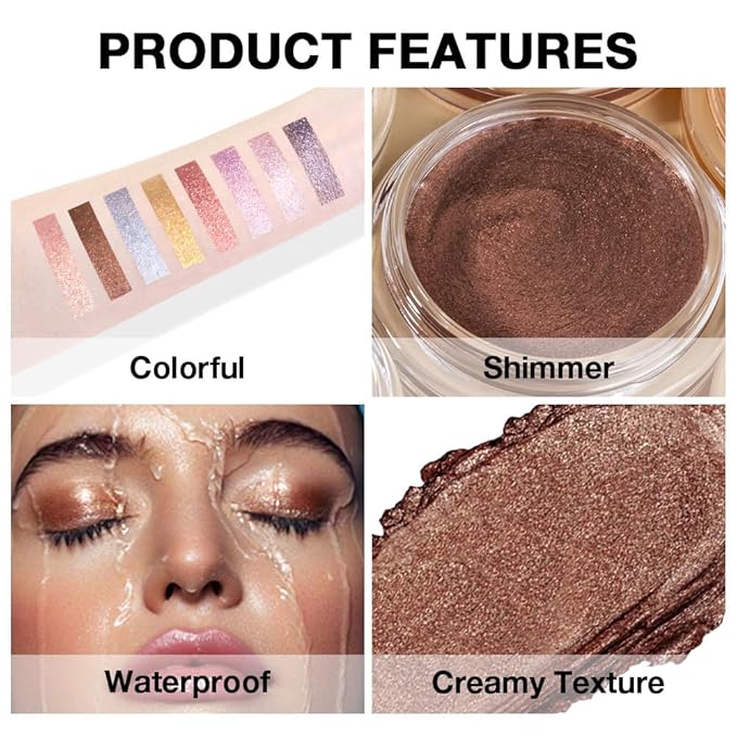 Dark Brown Mousse Shimmer Monochrome Eyeshadow, Neutral Matte Cream Monochrome Eye Shadow Pallette, Long-Lasting Waterproof Blendable sombras para ojos, Mini Eyeshadow(07#, Pack of 1)