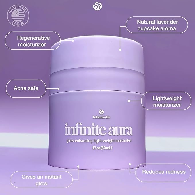 Glow Serum & Infinite Aura Moisturizer Bundle - THD Vitamin C Face Serum + Ceramide & Hyaluronic Barrier Repair Cream with Copper Peptide, 1 fl oz + 1.7 fl oz