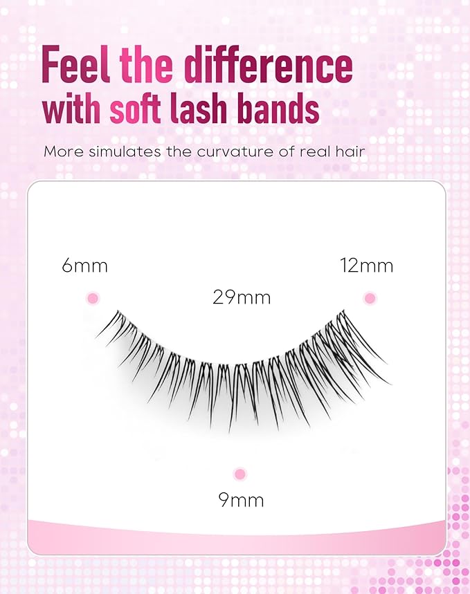 Frihappy Natural Eyelashes Short Wispy False Lashes C Curl HP-70