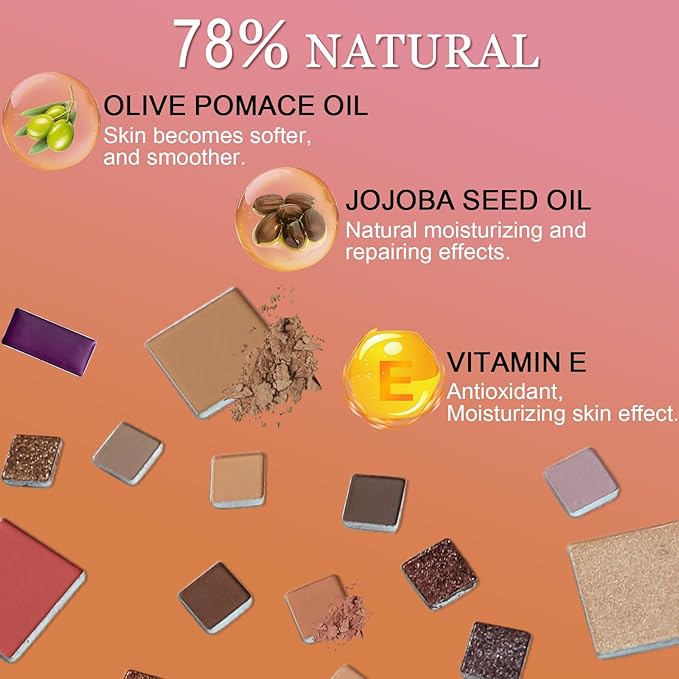 O'CHAIN 40 Colors Makeup Palette Set, with 30 Eye Shadows, 5 Lipsticks, 5 Face and 15 Professional Makeup Brushes, Vegan & Cruelty-Free, for All Skin Tones Beauty Kit