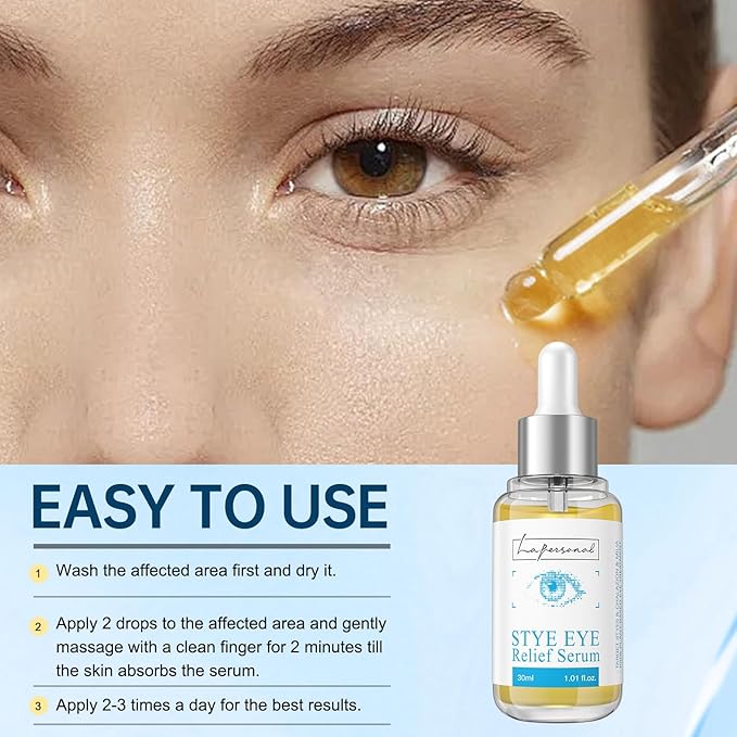 LA.PERSONAL Stye Eye Treatment, Chalazion Remover, Eye Serum for Styes Chalazion and Blepharitis Treatment, with Avocado oil, Sea buckthorn oil & Caffeine 1.01 Fl oz/30 Ml