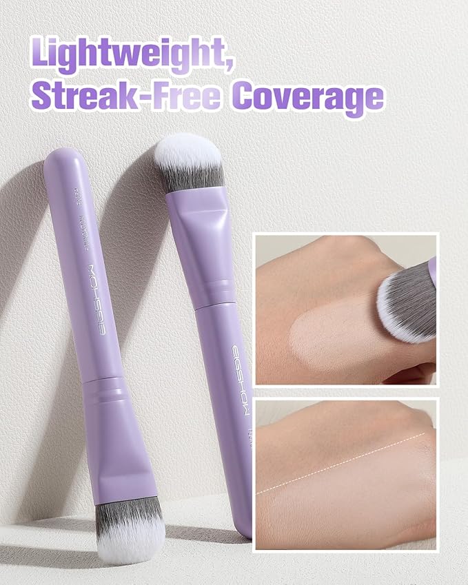 Foundation Brush, EIGSHOW Pro Slanted Foundation Brushes with Silver Ion Bristle - Kabuki Brush for Powder Liquid Cream Buffing Blending (F625P)