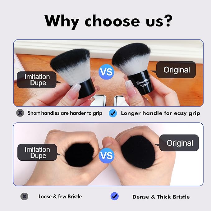 Bueart Design Kabuki Face Makeup Brush Setting Powder Brush Foundation Cream Blush Blending Brush M1
