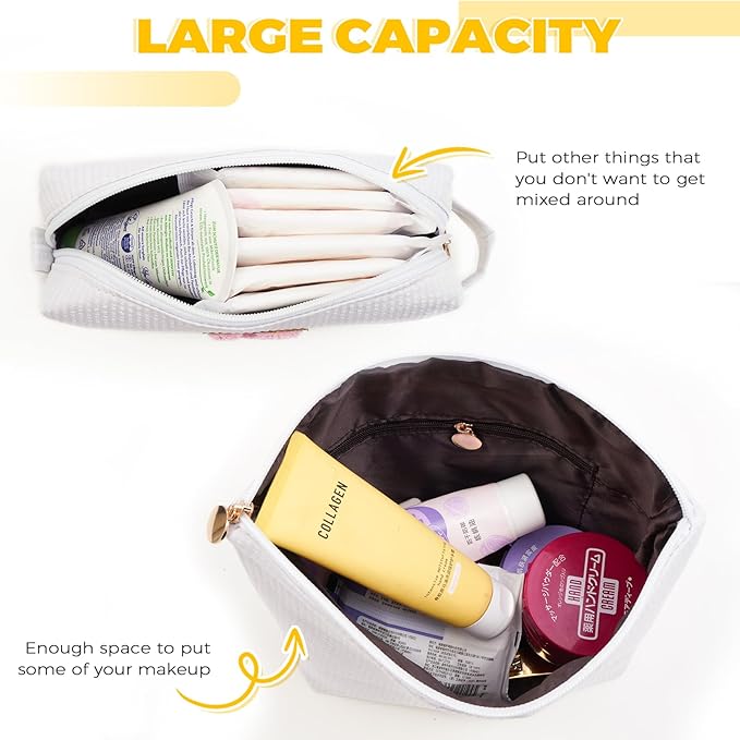 Teacher Appreciation Gifts,Thank You Gifts from Students,Birthday Teacher Retirement Gifts for Women,Teachers Day Gift Ideas,Makeup Bag Set Cosmetic Bag - White,T