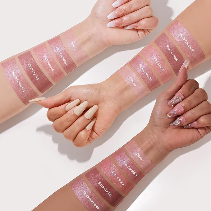 bayfree Multi Cream Blush & Blush Brush Set, Korean Makeup Blush for Cheeks, Multi-Use Face Balm, Lightweight & Hydrating, Blendable Color, Non-Greasy, Soft Bristles for Radiant Finish (Pink Sakura)