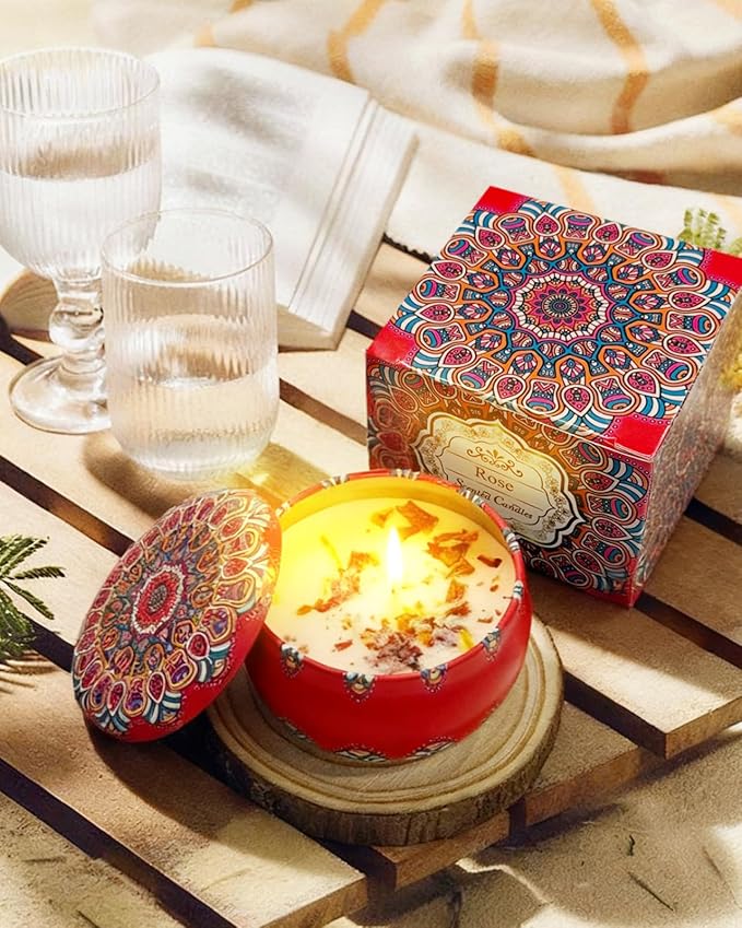 Coralogo Rose Spa Gift Baskets - Natural Pampering Spa Set, Self-Care Beauty Gift Basket, Wellness Bath & Body Works, Unique Gifts for Birthday, Valentines Day, Mothers Day for Mom, Wife, Her