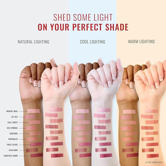 Runway Rogue Silk Glam Liquid Lipstick, Long Wear Frosted Pomegranate Lipstick, ‘Cocktail Hour’