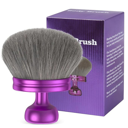 4.4 Inch Extra Large Kabuki Brush, Big Body Makeup Brush, Tanning Brush for Streak, Free Application, Dry & Wet Use, Durable Design - Perfect for Sunless Tanning, Body Lotion, Moisturizer