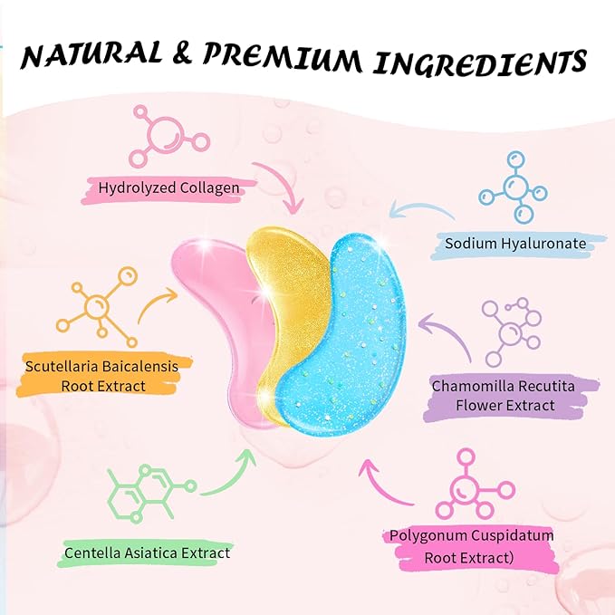 Eye Masks (24 Pairs) - Gifts for Her - Caffeine, 24K Gold and Retinol Under Eye Patches for Puffy Eyes, Dark Circles & Fine Lines, Bachelorette Party Favors, Birthday, Bridesmaid Gifts