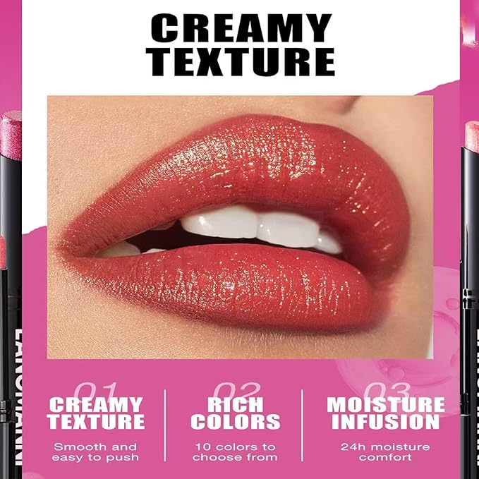 Romantic Red Lipstick For Women Matte Nude Glitter Shimmer Metallic Highly Pigmented Moisturizing Lip stick Hypoallergenic Waterproof Long Lasting Lipsticks Quick Makeup Lightweight Portable 04 #
