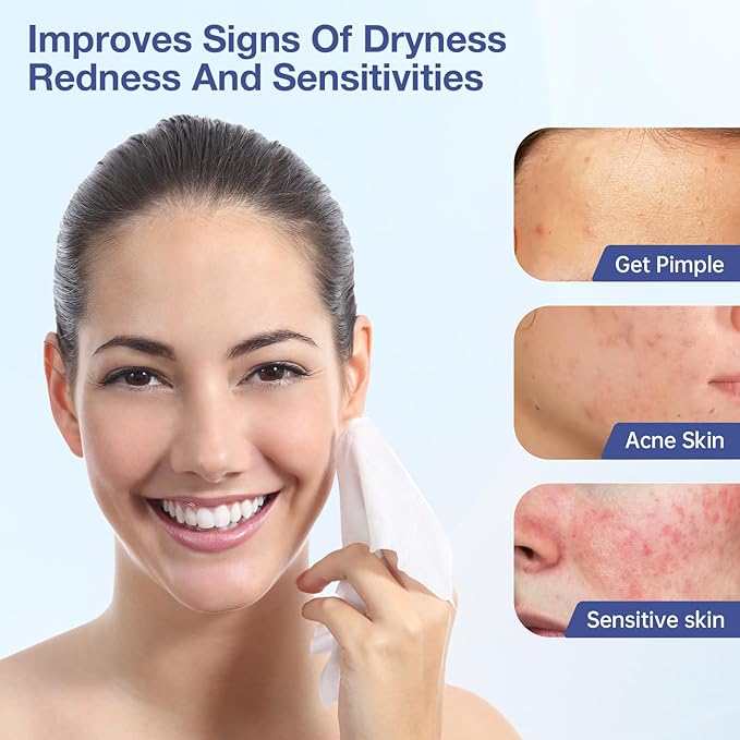 Disposable Face Towels, Clean Towels XL, 100% USDA Biobased Face Towel, Dry Wipes for Women Sensitive Skin Cleansing, Skincare and Makeup Remover, 10"×12" Extra Large Soft Faces Towe, 50 Ct /1 Pack