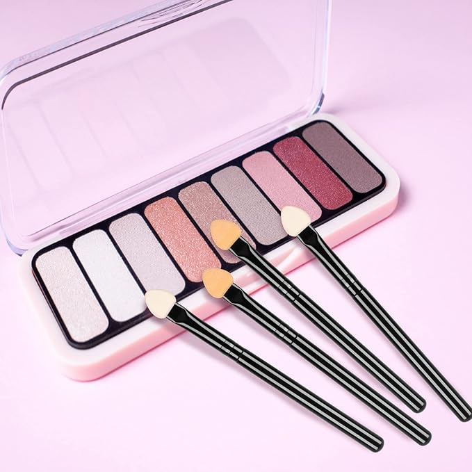 Foam Eyeshadow Applicators Double Sided Sponge Tip Reusable，20Pcs Professional Organic Long Handle Washable Makeup Eye Shadow Brush Set