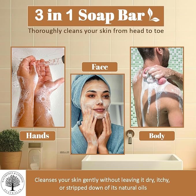 Wavertree & London Sandalwood & Patchouli Scented Natural Soap (2 Bars), 7oz Moisturizing French Triple Milled Soap Bars enriched with shea butter - Pure Plant Oil Bath & Body Bars for All Skin Types