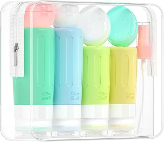 Morfone 16 Pack Travel Bottles Set for Toiletries, TSA Approved Travel Containers Leak Proof Silicone Squeezable Travel Accessories 2oz 3oz for Shampoo Conditioner Lotion Body Wash (BPA Free)