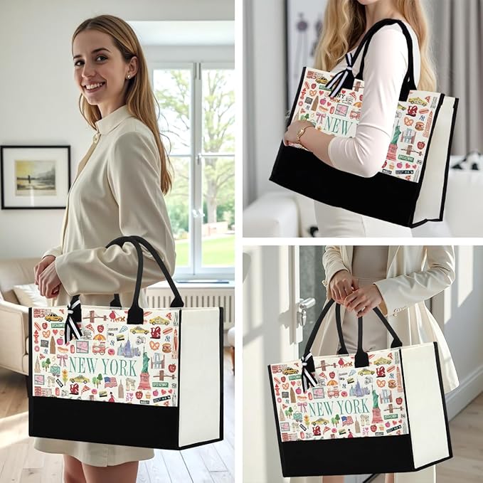 Seattle Italy Chicago New York Las Vegas Paris Gifts for Women Canvas Tote Bag Mother's Day Gifts for Women