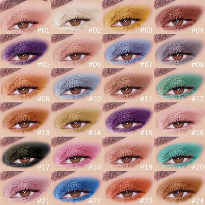 evpct Liquid Shimmery Glitter Eyeshadow Eyeliner, High Pigment Colored Metallic Eyeshadow Stick Eyeliner, Waterproof Long Lasting Sparkle Eye Makeup Set for Women, 10# Silver Grey