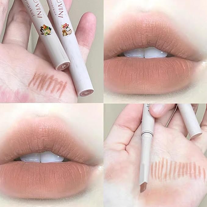 5 Colors Lip Liner Pen Set, 5pcs Nude Pink Lipstick Set, Longwear Waterproof Creamy Matte Finish Lip Pencil for Defines Perfect Lip Shape