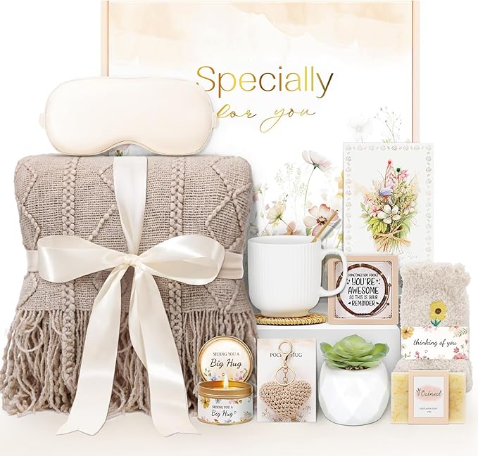 Get Well Gifts for Women Self Care Gifts, Sympathy Gift Baskets Spa Gifts Set, Thinking of You Inspirational Christmas Birthday Gifts for Mom Her Friend Sister Wife Girlfriend